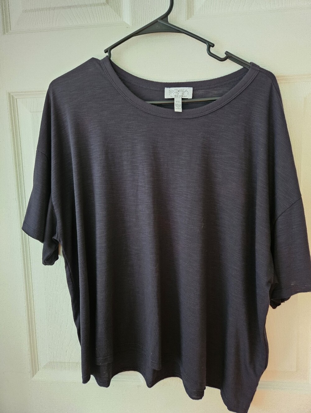 Sofia 2x Relaxed Short-Sleeve Scoop-Neck Top